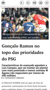 A BOLA – Edição Digital screenshot