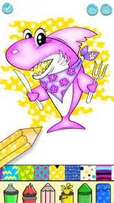 Baby Shark Glitter Coloring screenshot