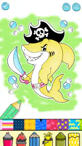 Baby Shark Glitter Coloring screenshot