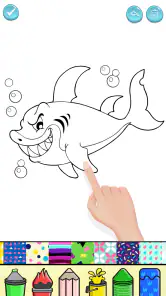 Baby Shark Glitter Coloring screenshot