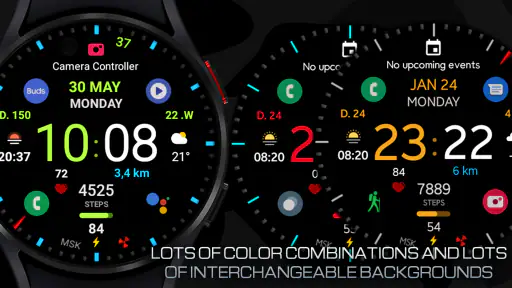 Black practical MOD Watch face screenshot