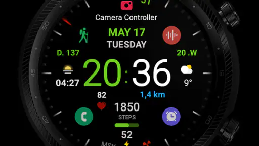 Black practical MOD Watch face screenshot
