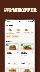 Burger King India screenshot