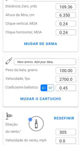 Calculadora balística 2026 screenshot