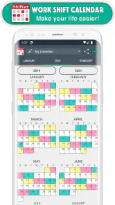 Calendário de turnos screenshot