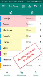 Compras e controle de validade screenshot