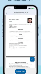 Criador de Currículo Vitae PDF screenshot
