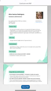 Criador de Currículo Vitae PDF screenshot