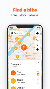 Donkey Republic Bike share screenshot