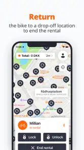 Donkey Republic Bike share screenshot