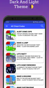 Dude Theft Wars, Cheat Codes screenshot