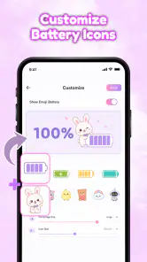 Emoji Battery Icon & Widget screenshot