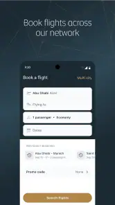 Etihad Airways screenshot