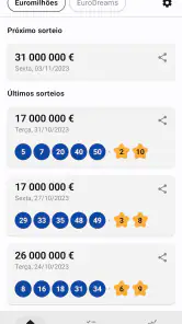 EuroResultados Milhões Dreams screenshot