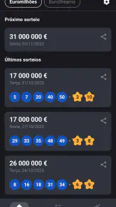 EuroResultados Milhões Dreams screenshot
