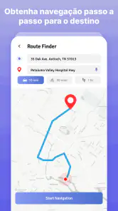 GPS navegação mapa instruções screenshot