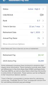 Military Retirement screenshot