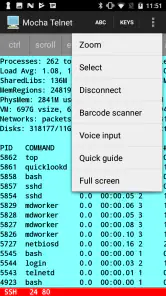 Mocha Telnet screenshot