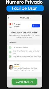 Números virtuais SMS - GetCode screenshot
