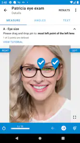 Optometry eye distance measure screenshot