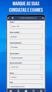 Rede diagnóstico clínicas screenshot
