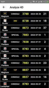 Result 4D Live History 4D screenshot