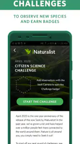 Seek, do iNaturalist screenshot