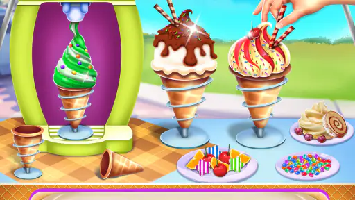 sorvete cone Bolinho cozimento screenshot