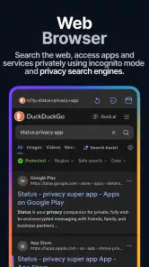 Status - Chat, Assets, Browser screenshot