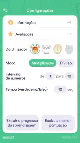 Tabuada. Jogo de multiplicação screenshot
