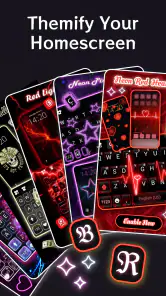 Teclado Neon Red Heartbeat screenshot