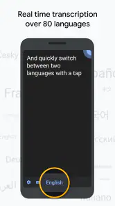 Transcrição instantânea screenshot