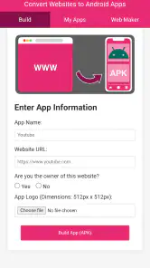 Web2App Pro: Website to App screenshot