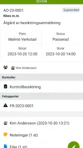 Fordonskontroll screenshot