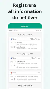 Körjournal från Driversnote screenshot