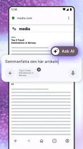 Opera webbläsare med VPN screenshot