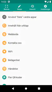 QR-skanner och streckkoder screenshot