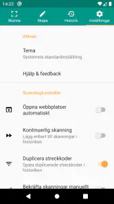 QR-skanner och streckkoder screenshot