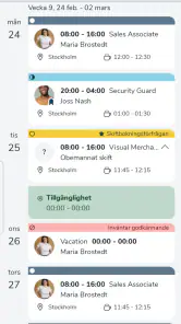 Quinyx Mobile screenshot