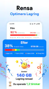 Rensa mobil: frigör utrymme screenshot