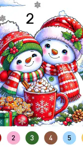 Santa Color By Number Games screenshot