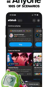 status - sims but social media screenshot