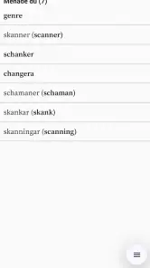 Svensk ordbok screenshot
