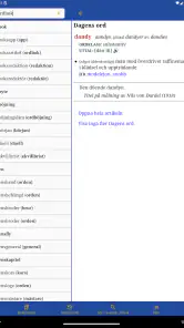 Svensk ordbok screenshot