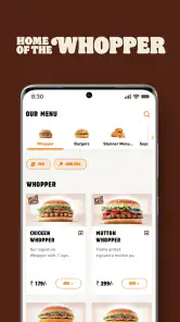 Burger King India screenshot
