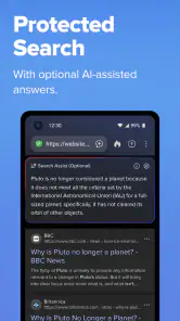 DuckDuckGo, optional Duck.ai screenshot