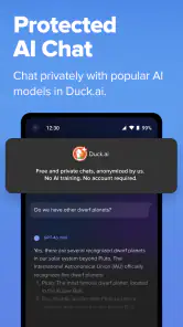DuckDuckGo, optional Duck.ai screenshot