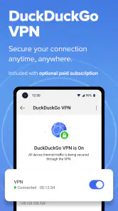 DuckDuckGo, optional Duck.ai screenshot
