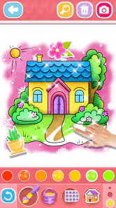Glitter House coloring for kid screenshot