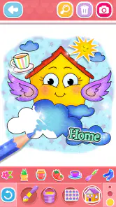 Glitter House coloring for kid screenshot